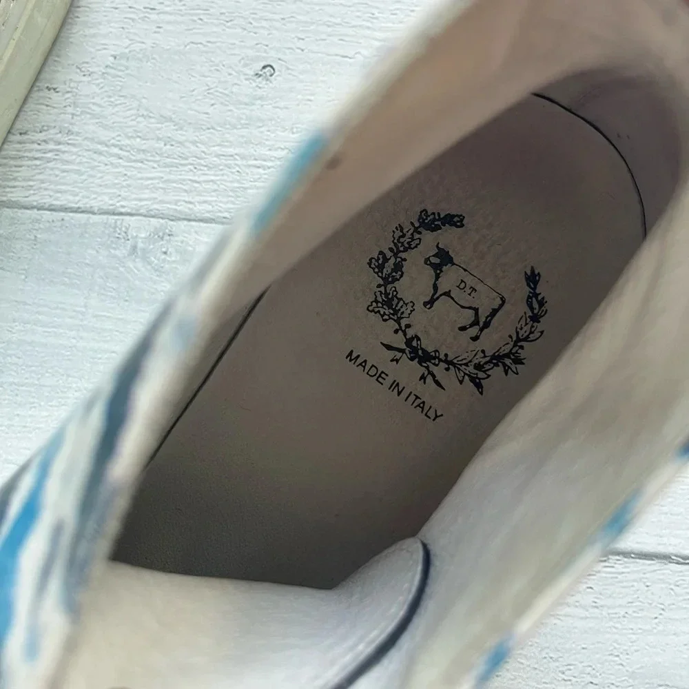RARE Del Toro Blue Printed Leather Chukka Sneakers Size 11